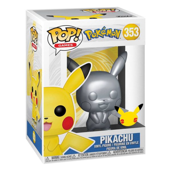 Funko POP! Pokemon: 25th Anniversary - Pikachu (Silver Metallic) #353